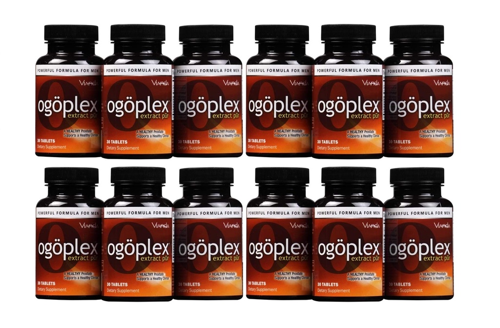 ogoplex® | Male Prostate Health and Urinary Support Supplement with Graminex ® Swedish Flower Pollen, Saw Palmetto, Phytosterols & Lycopene - 1 חודש אספקה (12 Pack)