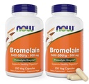 Now Bromelain 500 מ"ג, 200 קפסולות Veg (Pack of 2) תוסף - non-GMO, טבעוני 500 מ"ג קפקאות
