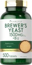 Carlyle Brewers Yeast Tablet עם ויטמין B12 | 1500 מ"ג | 500 Count | Non-GMO & Vegetarian Supplement