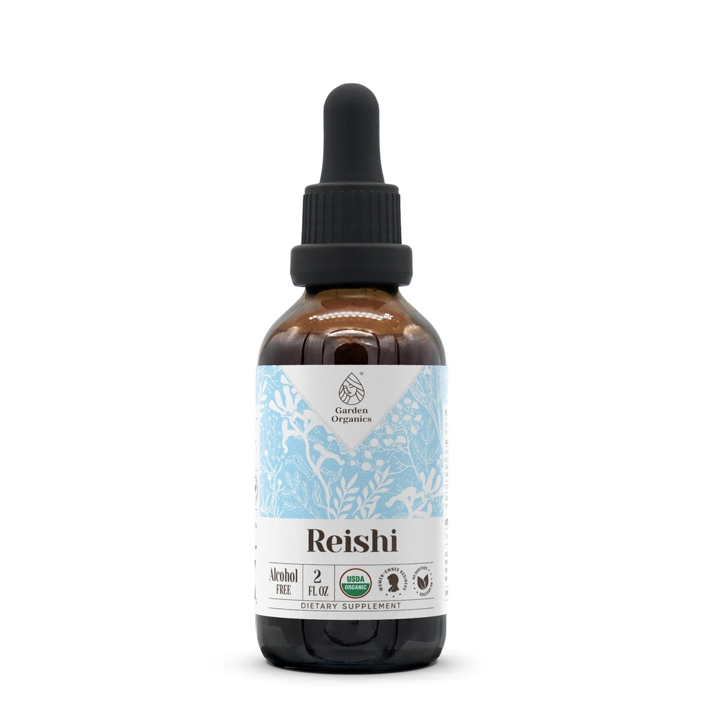 Reishi USDA אורגני אלכוהול חינם לחלץ | תוספת תזונתית, High-Potency Tincture | Natural Certified אורגני Reishi Mushroom (Ganoderma Lucidum) (2 oz)