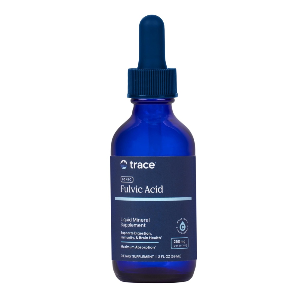 Trace מינרלים Ionic Fulvic Acid 250 מ"ג - תוסף מינרלים חיוני לתמיכה hydrtion & אנרגיה ייצור - איידס שריר  Endurance - תוספת נוזלית עבור בריאות העיכול - 2 oz (59 משרתים)