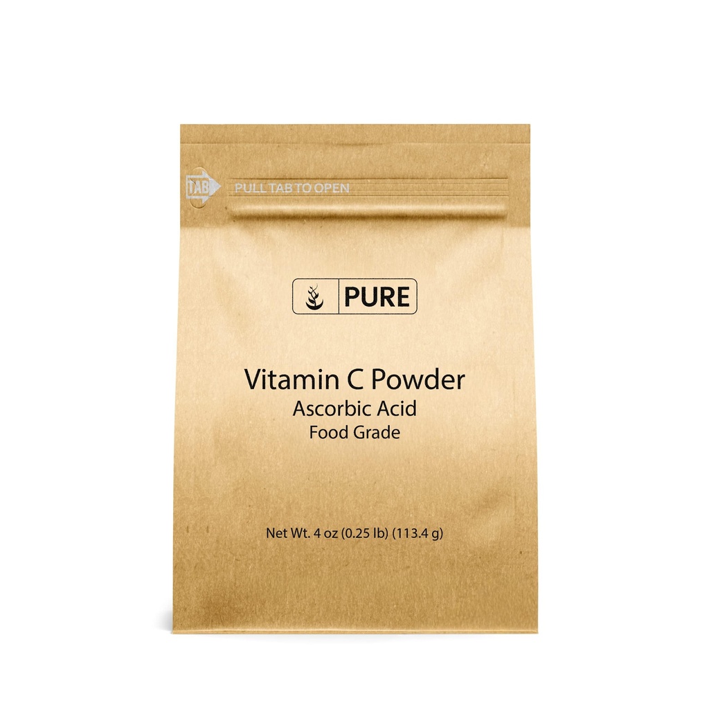 אבקת ויטמין C (4 oz) Ascorbic Acid, non GMO, תוספת תזונה