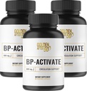 זהב לאחר 50 BP-Activate - תוסף Nitric Oxide עם חומצות אמינו חיוניות - Blood Circulation and Heart Health Support Supplement - 3 בקבוקים - 800mg L Arginine, AAKG, L Citrulline
