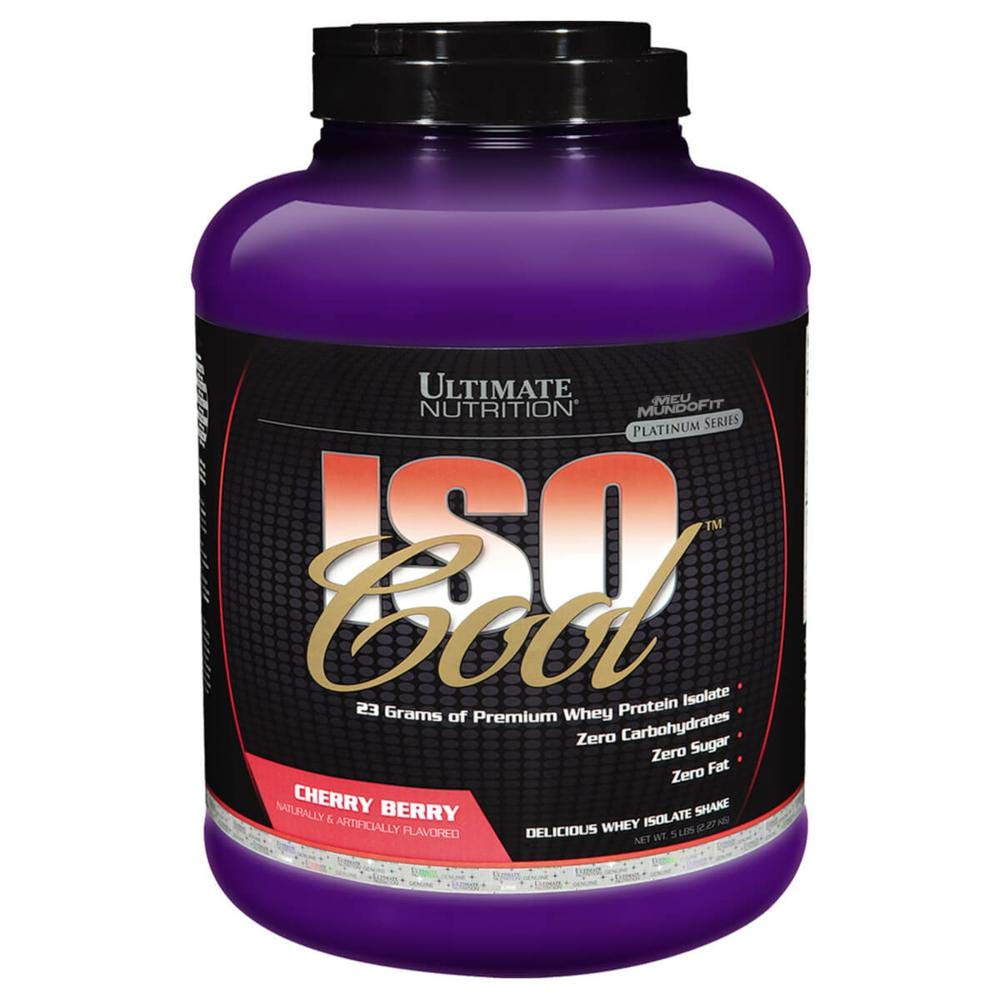 תזונה האולטימטיבית ISO Cool Pure Whey חלבון Isolate אבקת - Keto Friendly - 0 Carb 0 שומן 0 סוכר - 23 גרמות של חלבון פרי, 5 פאונד, צ'רי ברי