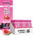 LPS נוזל Collagen & Whey חלבון תוספת - משקה non-GMO, סוכר חינם - מקדם עור בריא שיער לגברים ונשים, Watermelon, Single Serve (50 Packets)