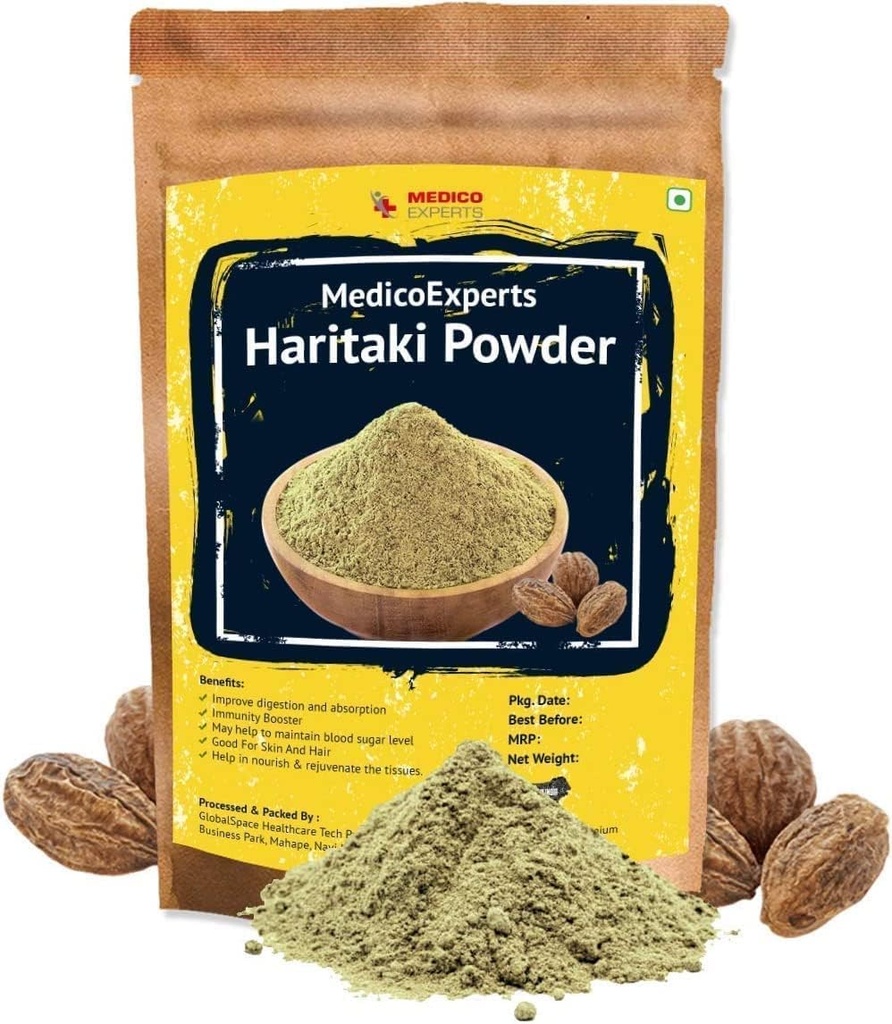 SENTA Haritaki אבקת אורגני - 400 GMS | 100% אבקת קשיח טהור | אבקת קדיקוקאי | אבקת Harad | אבקת Inknut for Dark Circles, Face, Skin & Healthion