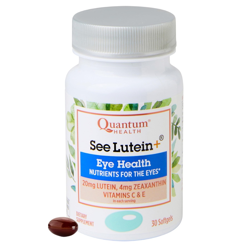 בריאות קוונטית רואה Lutein+ עין טיפול תוספי מסייע תמיכה כללית בריאות העין כפי שאתה גיל - Lutein 20 מ"ג Zaxanthin Plus ויטמין C & E Daily תזונה עבור נשים וגברים - 30 Softgels