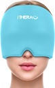ITHERAU Migraine הקלה Cap, Soothing Headache Hat, Gel Ice Pack Head Wrap with Hot and Cold Therapy, Headache Relief Cap for Sinus, Puffy Eyes, Tension and Stress Relief Blue