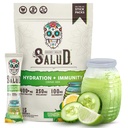 Salud 2-in-1 hydrotion Packets + Immunity Electrolytes אבקת, Cucumber Lime - Agua Fresca Drink Mix, Elderberry, חלב וסוי חינם, non-GMO, Gluten Free, טבעוני, Low Calorie, 1g (15 משרתים)