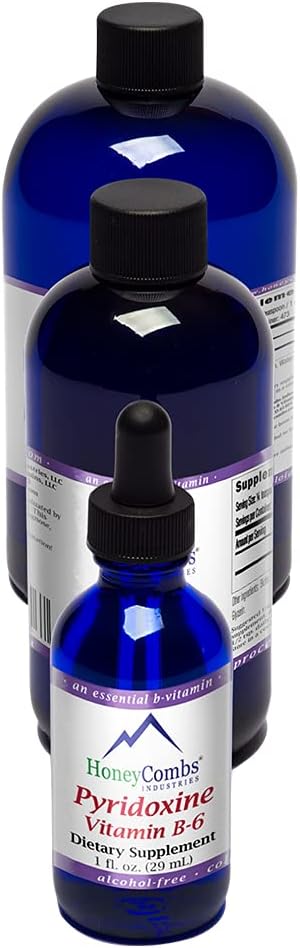 ויטמין B6 (Pyridoxine) טיפות - ויטמין B נוזלי לירידה לתמיכה בתפקוד המוח הטבעי, Blood Vessels & Immune Support - נוזל ויטמין Mood - תוספת בריאות ללא אלכוהול (16 Fl Oz)