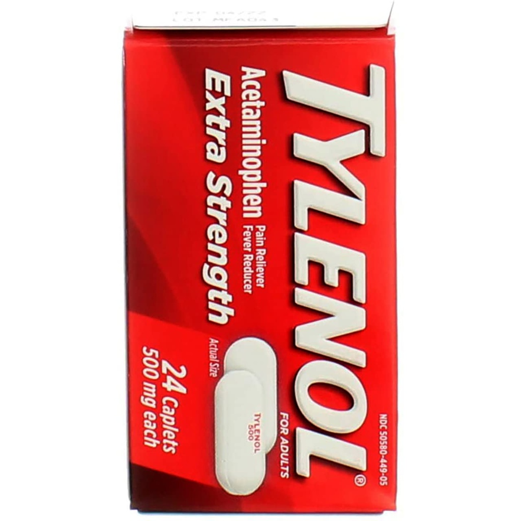 Tylenol תוספת Power Caplets, 500 מ"ג - 24 ct, Pack של 3