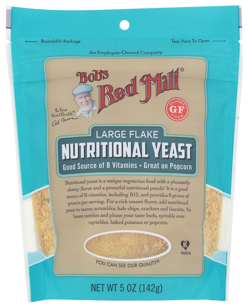 Bob's Red Mill Nutritional Yeast, 5oz (Pack of 4) - טבעוני, Paleo Friendly, כשר