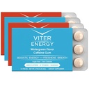 Viter Energy Caffeinated Gum 60mg Caffeine, B ויטמינים, Guarana, סוכר חינם (Variety, 12pcs, 4 Pack)