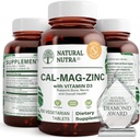 טבעי Nutra Calcium Magnesium Zinc תוספת עם ויטמין D3 עבור כוח העצם, עוזר לשפר את כוח השרירים, בריאות Gluten חינם, סוכר חינם, חיוני מינרלים מורכב 100 ספירה (Pack של 3)