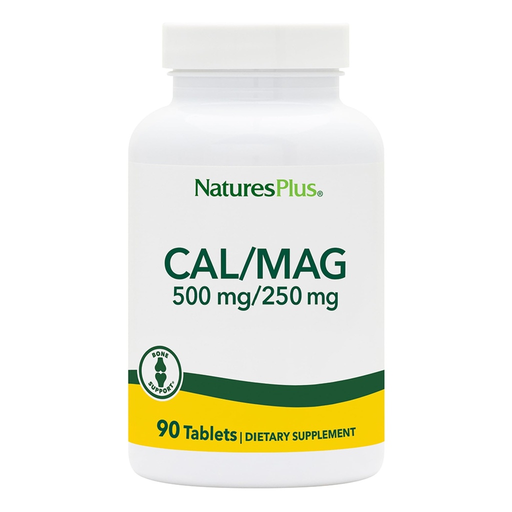 NaturesPlus Cal / Magic - 90 טבליות צמחוניות - 500 מ"ג Calcium & 250 מ"ג Magnesium - 90 משרתים
