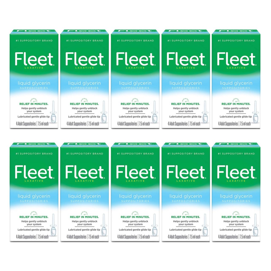 צי נוזלי Glycerin Suppositories, 4 Count (Pack of 10)