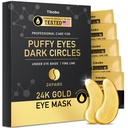תחת עין פטס (24 Pairs) - 24K Gold Eye Masks נעשר עם אבונדנט קולגן | Diminish Dark Circles and Puffiness | Anti-Aging, Smooth Fine Line, Nourish Skin - Gifts for Women Skin Care