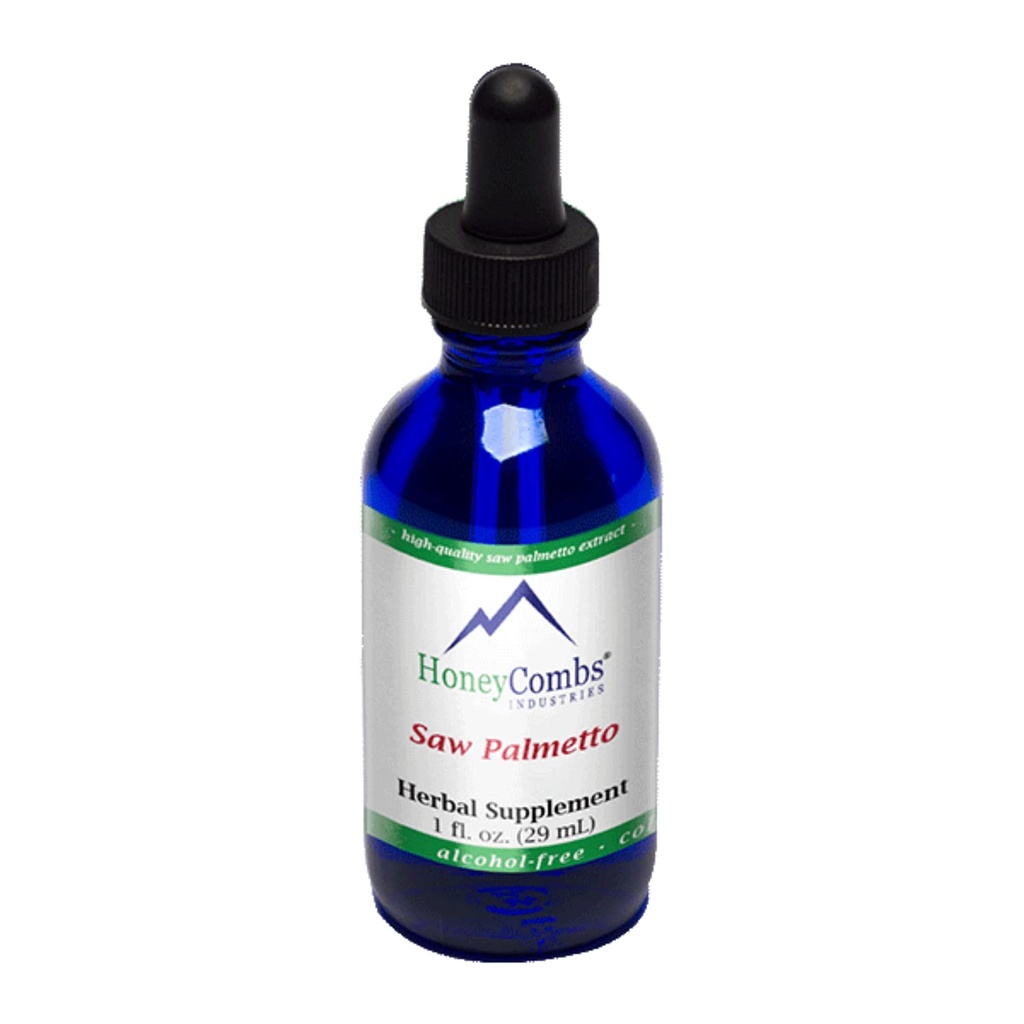 HoneyCombs Saw Palmetto Extract - תוספת צמחית תומכת ב-Urinary Tract ו-Reproductive Health for Men and Women - Alcohol-Free, Cold Pressed Saw Palmetto נוזל, 1 Fl Oz