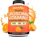 תוספי מזון מזינים Premium Liposomal ויטמין C תוספי 1650 מ"ג - 180 Caps: High-Absorption High Dose ויטמין C קפסולות עבור All-Body Defenses & Total Well-Being