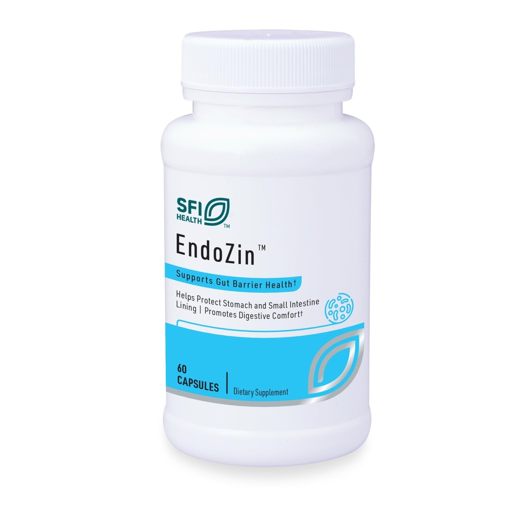 SFI Health Klaire Labs Endozin - Zinc Carnosine Complex with L-Glutamine כדי לתמוך בתפקוד גדר האש, Hypoallergenic (60 קפסולות)