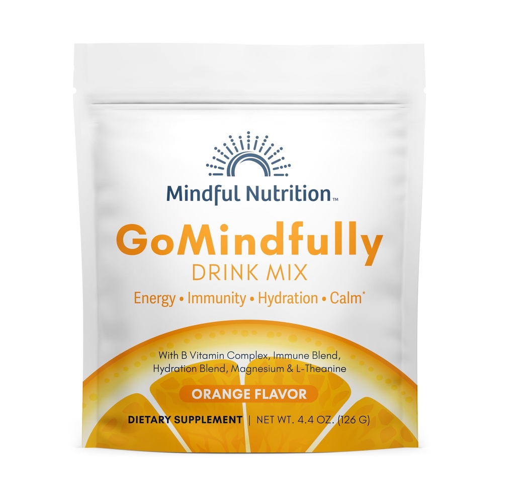 GoMindly Orange Super Calm Magnesium אבקת לשתות לערבב עבור הידרה, התאוששות, חסינות ואנרגיה עם Trace מינרלים, ויטמינים חיוניים, L-theanine ו B Complex ויטמין