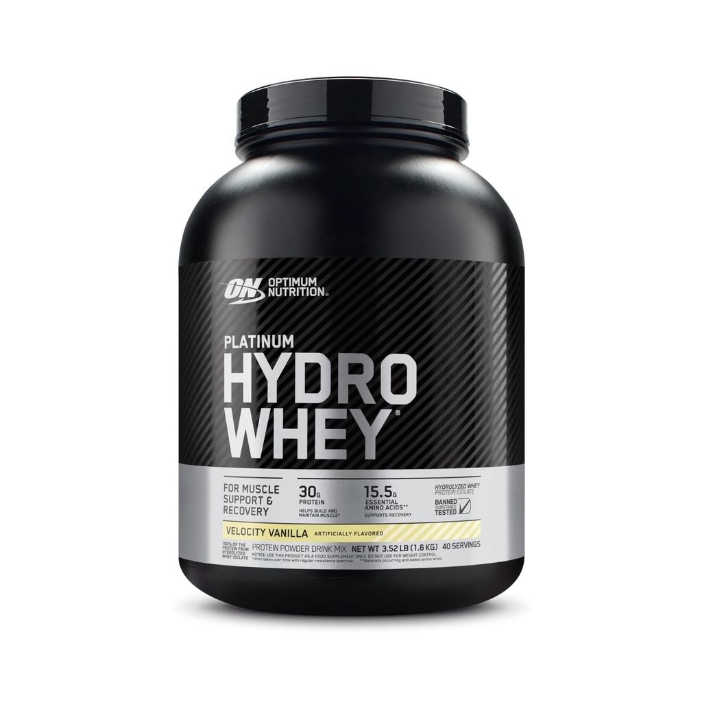 אבקת חלבון אופטימוסם פלטינום hydrowhey חלבון אבקת, 100% hydrolyzed Whey Isolate אבקת, Flavor: Velocity vanilla, 3.5 פאונד (Packaging May Vary)