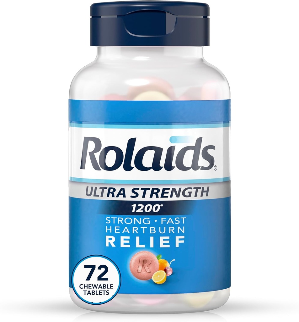 Rolaids Ultra Power Antacid Chewable Tablet, פירות מאוישים, 72-Count