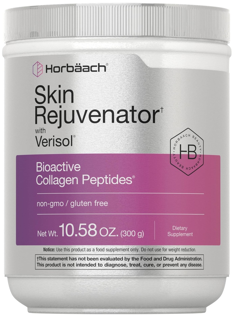 Horbäach Skin Rejuvenator עם Verisol 10.58 oz | אבקת פפטיד Bioactive Collagen Peptide
