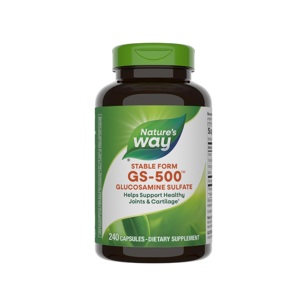 Nature's Way GS-500 Glucosamine Sulfate, Joint Health Support Supplement *, 240 קפסולות