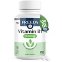 Freeda ויטמין B1 Thiamine 100 מ"ג - תומך במטבוליזם אנרגיה, מערכת העצבים - כשר, טבעוני, Gluten חינם - Thiamin HCl 100 מ"ג ויטמין B - טהור ויטמין B1 (100 Ct)