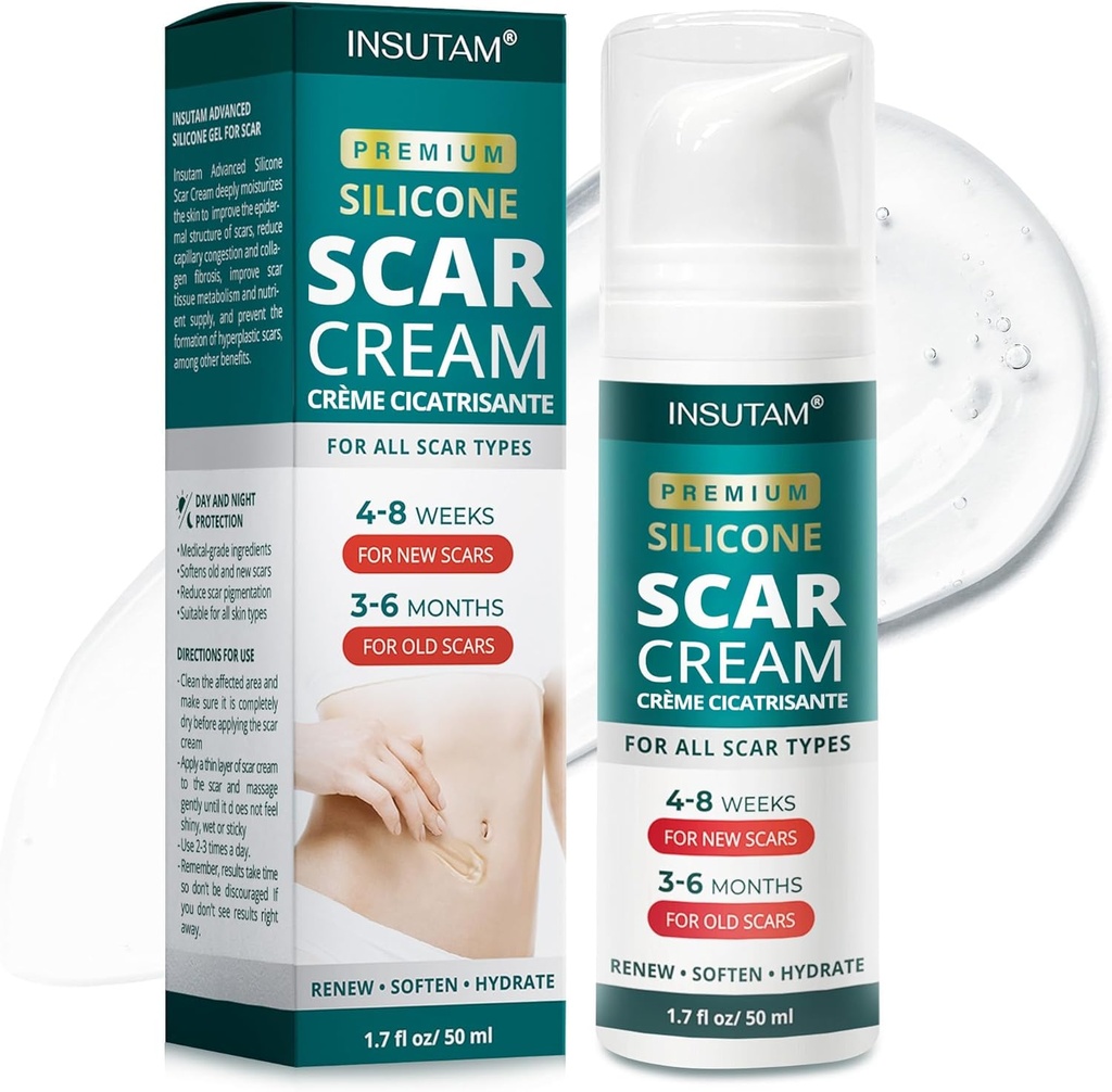 Silicone Scar Gel for Skin Scars: Scar Removal Gel 1.7 Oz (50 G) - For Men and Women Age 20-45 Who Are Troubled by Scars-reduce Scars Causeed by Surgery, Burns, or Scalds - Use Day