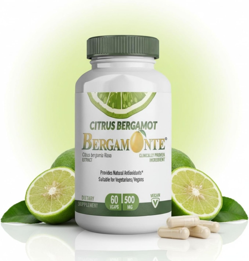 תוסף Citrus Bergamot (Citrus Bergamia) 1000 מ"ג לכל המשרתים (2) 60 קפסולות טבעוניות - Patented Bergamonte
