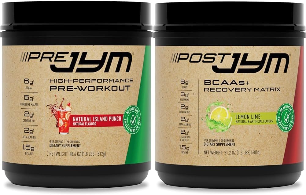JYM Pre Workout, Post Workout, ו BCAA שריר בניין תוספי Bundle עם טרום JYM אבקת, פוסט JYM Active Matrix, 30 משרת כל אחד