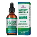 2 Pack Soursop Graviola Extracts תוספת עם הים האירי Moss & Turmeric עבור תמיכה סלולרית, Immune System Boost, Liver Health, Soursop Bitters 60-Day אספקת 4 FL OZ