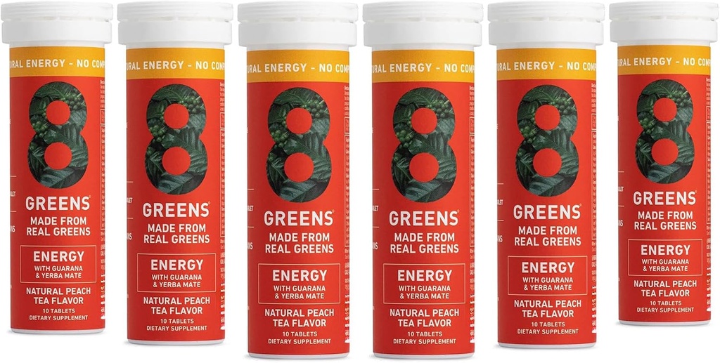 8 Greens Supergreens Tablet | Super Greens אבקת Superfood Tablet, Metabolism Immunity & Focus, Daily Greens Efferscent Tablets, אורגני: Aloe Vera, Spirulina, Chlorella, אנרגיה, 60 משרתים