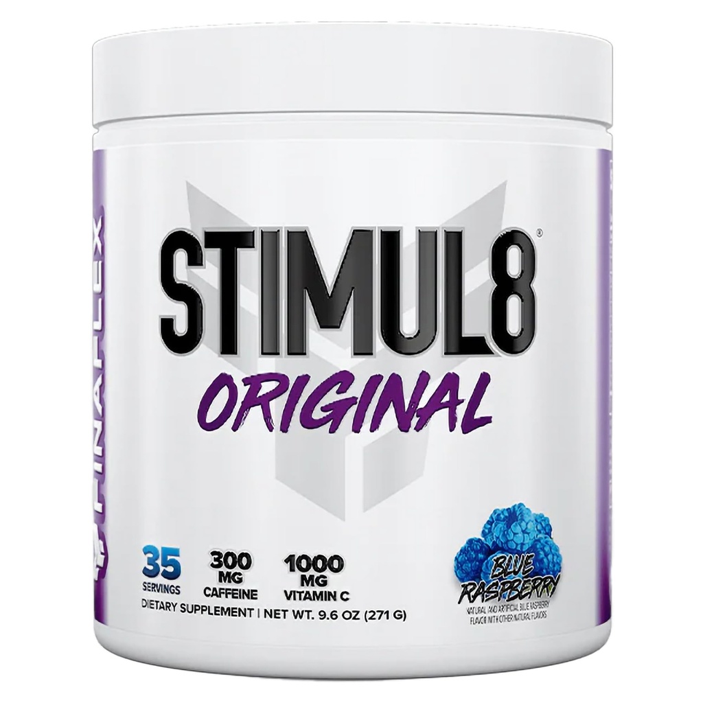 FINAFLEX STIMUL8 Original Pre-Workout, Blue Raspberry - Energy, Power & Endurance for Men & Women - with Caffeine, Beta-Alanine & ויטמין C - 35 משרתים