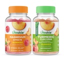 Magnesium 85 מ"ג + Turmeric Curcumin, חניכיים Bundle - גדול Tasting, ויטמין תוסף, Gluten Free, GMO חינם, Chewable Gummy