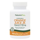 NaturesPlus Orange Juice Jowable ויטמין C - 100 מ"ג, 90 טבליות צמחוניות - Immune Support Supplement, Antioxidant - Gentle On Stomach - Gluten-Free 90 לשרתs