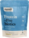 Nuzest - חלבונים + Probiotics - Gut Health - Superfood אבקת חלבון צלילה - 300g / 10.6 oz Pouch (10 משרתים) (צרפתית Vanilla, 300g)