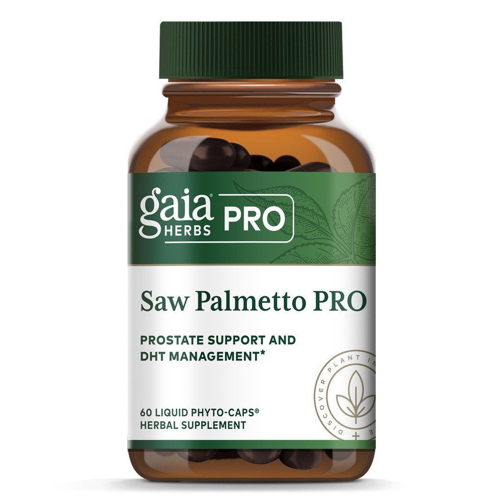 GAIA HerBS PRO Saw Palmetto PRO - בריאות Prostate Gland תמיכה תוסף * - תוספי צמחי עם Saw Palmetto & Sunflower Seed - טבעוני, Gluten-Free, Soy-Free - 60 Phyto-Caps נוזלי (60 משרתים)