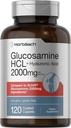 Horbäach Glucosamine HCL | עם Hyaluronic Acid | 2000mg | 120 Coated Caplets