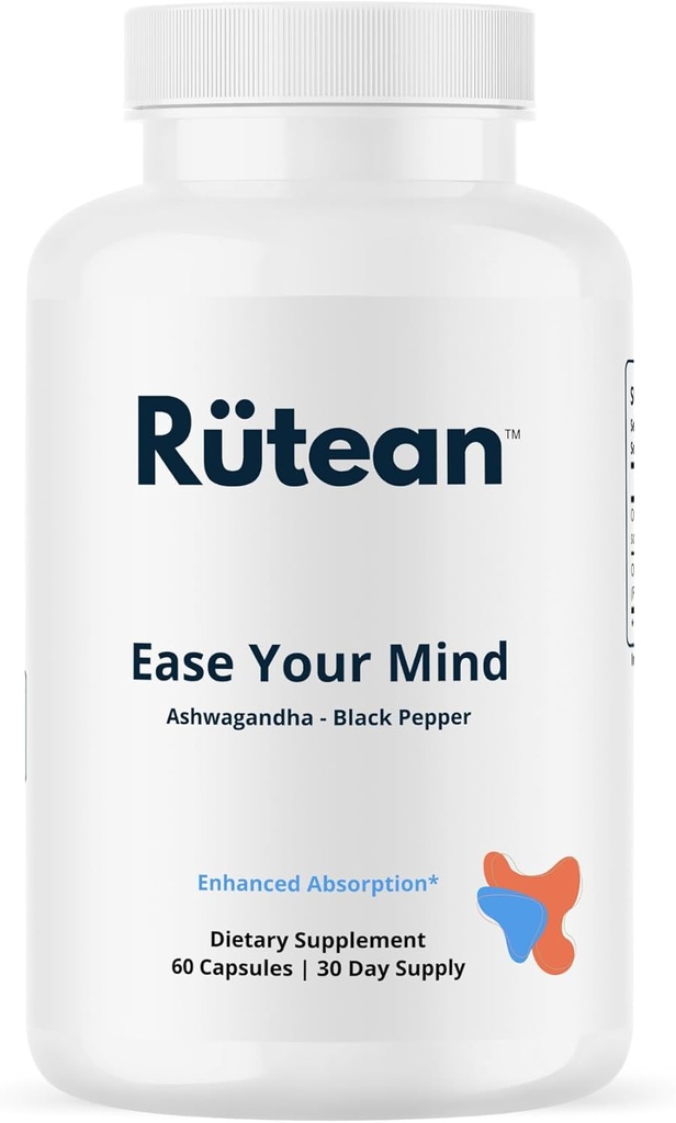 Ease Your Mind - אשוגנדה כוח נוסף עם BioPerine - Non GMO - 60 קפסולות