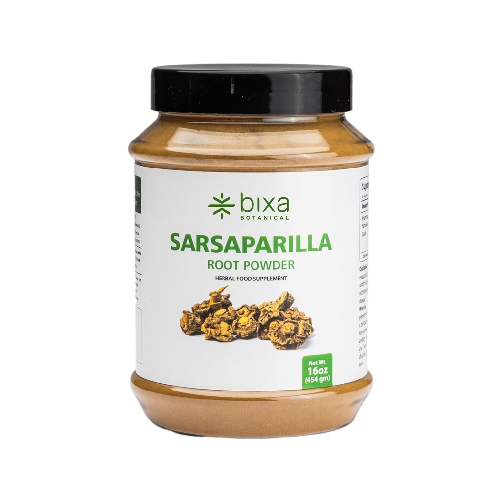 bixa BOTANICAL Sarsaparilla שורש אבקה | Hemidesmus Indicus (Anantm) | Ayurvedic Herbal | Gluten Free, non-GMO, Steam Treated, טבעוני, 100% טהור,140+ שנים של מורשת צמחית | 1 lb / 16oz