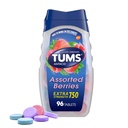 TUMS תוספת כוח Assorted Berries Antacid טבליות עבור הלבבורן הקלה, 96 ספירה