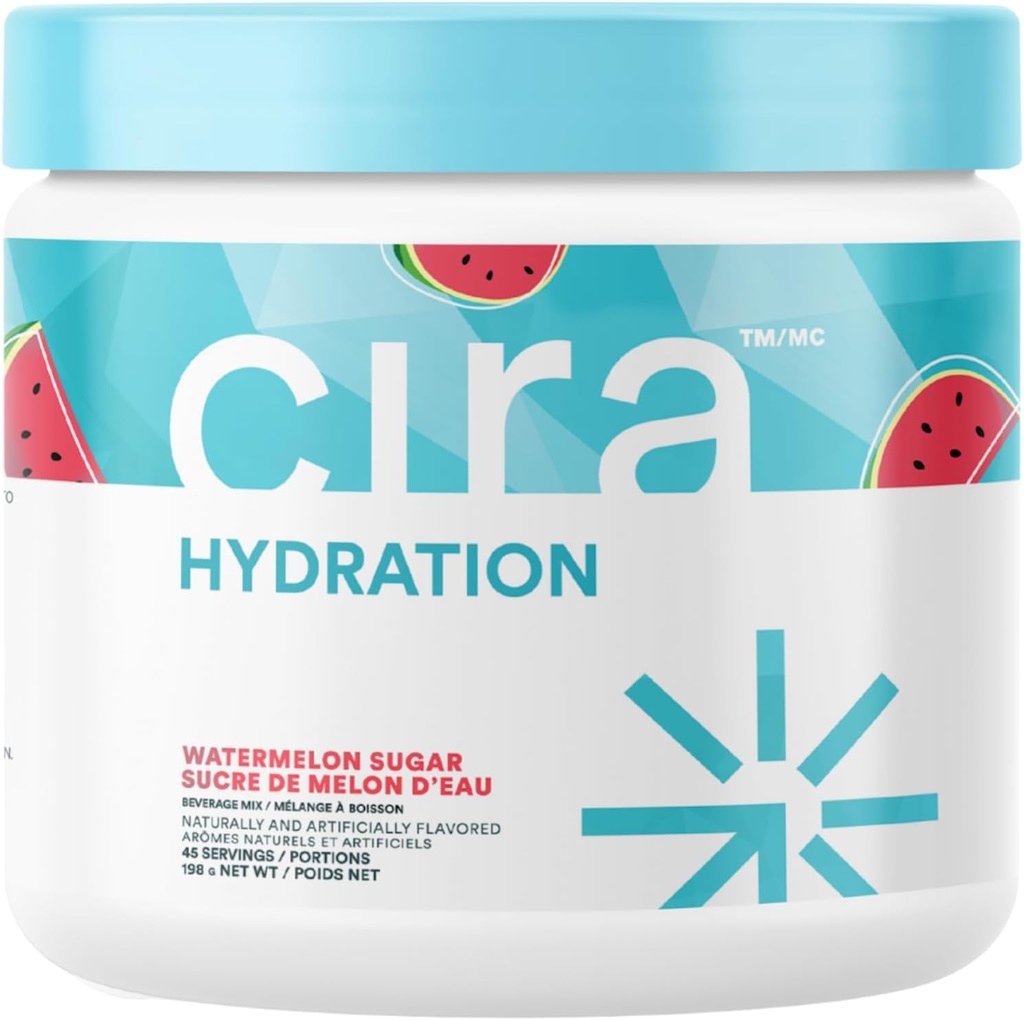 אבקת Cira hydrotion (45 משרתים) - משקה אלקטרוליט לערבב עם מלח ההימלאיה עבור Dehydration הקלה ושיקום - Watermelon Sugar