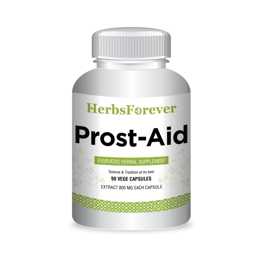 Herbsforever Prostaid Ayurvedic Herbal תוסף עבור בריאות גברים | 90 קפסולות Veggie, 800 מ"ג כל אחד, תמיכה טבעית לבריאות הכללית ו Vitality