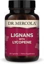 Dr. Mercola Lignans with Lycopene תוסף, 30 משרתים (30 קפסולות), Non GMO, Soy Free, Gluten Free