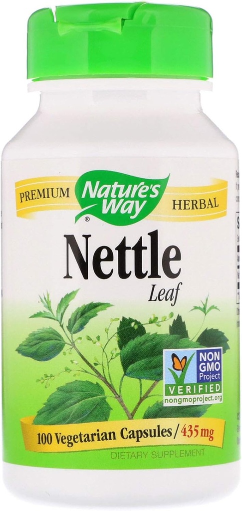 Nature's Way Nettle Leaf 435 מ"ג, TRU-ID Certified, Non-GMO Project, Vegetarian, 100 Count, Pack of 2