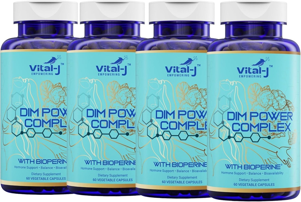 4in-1 DIM Potent Complex 300mg - Estrogen Balance ו Metabolism, Energy & Menopause תמיכה תוספת עם bioperine (x4), Calcium ו- Broccoli Extract - עבור נשים וגברים 120 משרתים