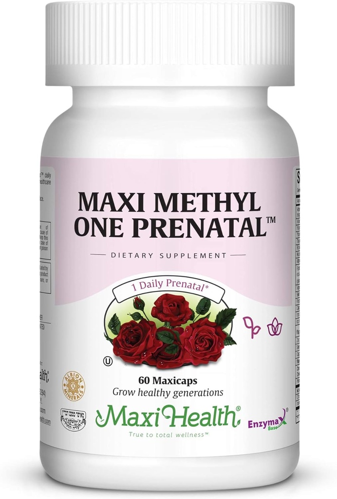 Maxi One Per Day Prenatal Formula with Methylated Folate ו- Gentle Iron, 60 Count